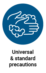 Universal and standard precautions icon - clicks through to more details