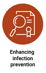 Enhancing infection prevention icon - clicks through to another page with more details