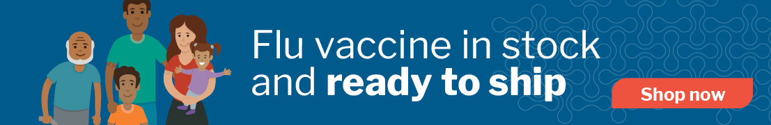 In-season flu vaccine in stock and ready to ship - click to shop now